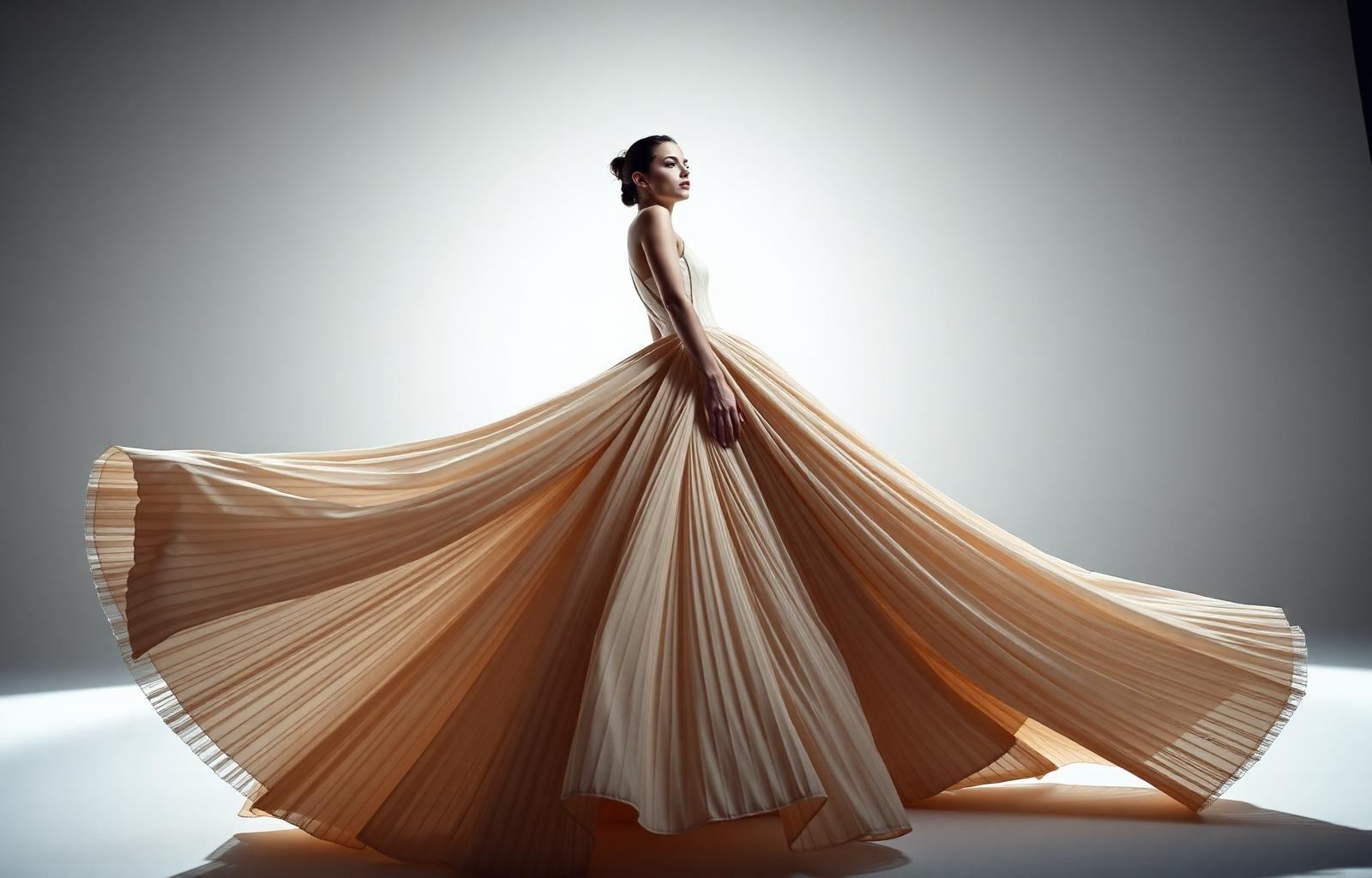Luxury fashion campaign – editorial model in couture gown